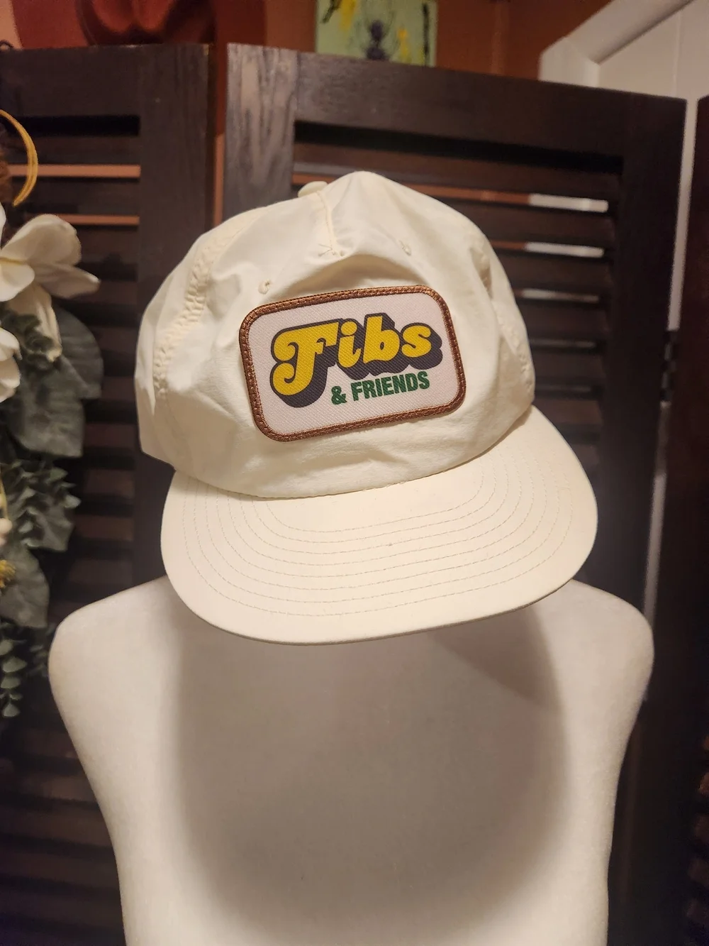 Cream Fibs and Friends Logo Baseball Cap